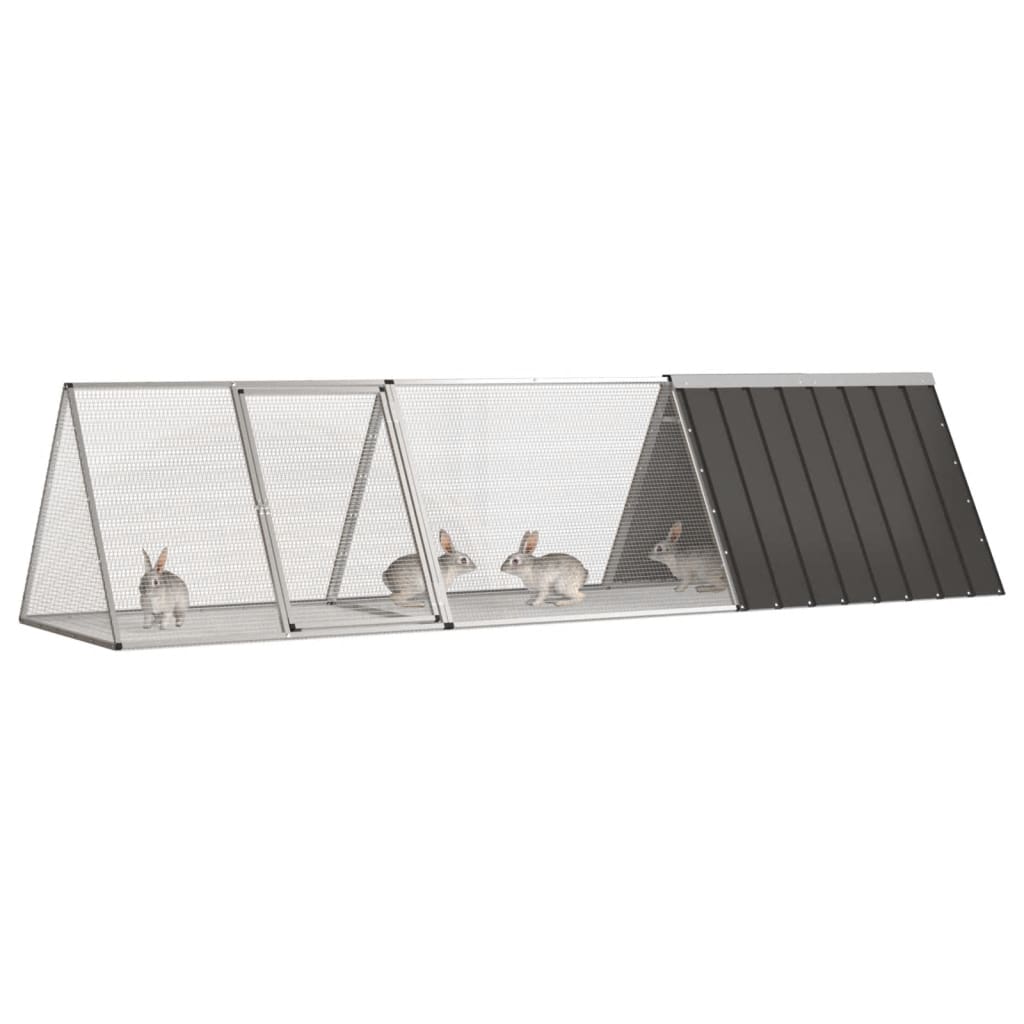 Gaiola p/ coelhos 302,5x80,5x71 cm aço galvanizado antracite