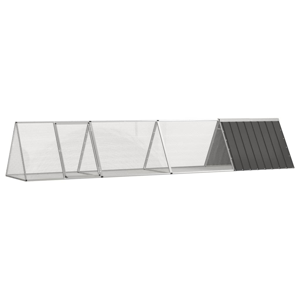 Gaiola p/ coelhos 403,5x80,5x71 cm aço galvanizado antracite