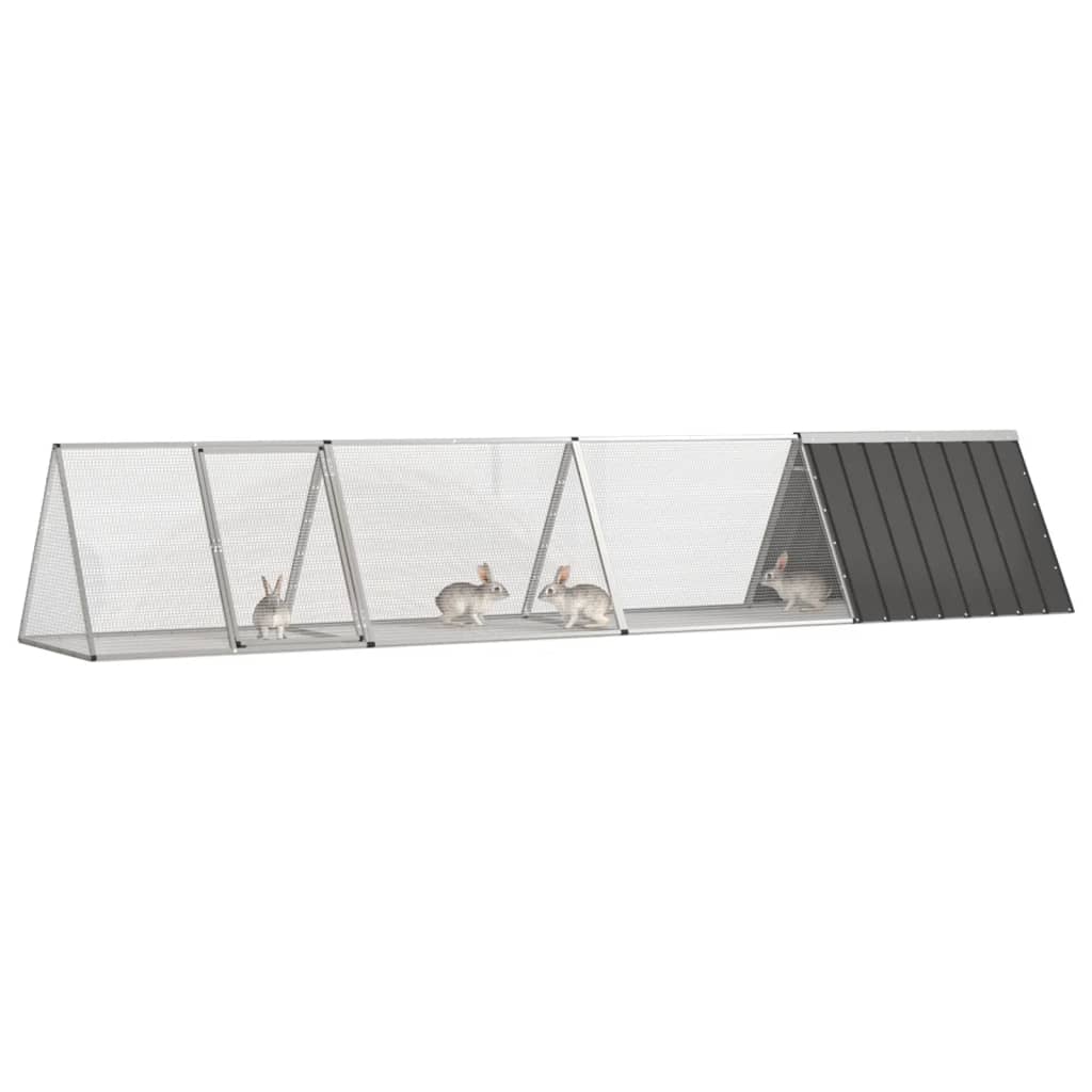 Gaiola p/ coelhos 403,5x80,5x71 cm aço galvanizado antracite