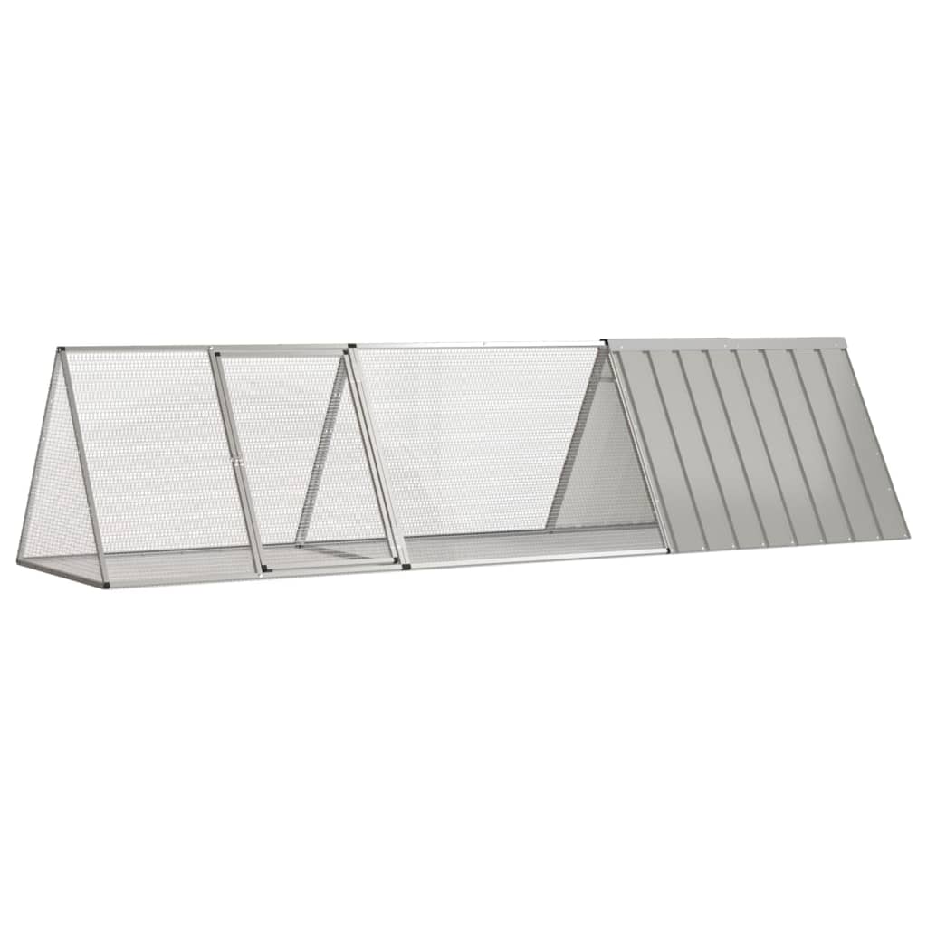 Gaiola p/ coelhos 302,5x80,5x71 cm aço galvanizado cinzento