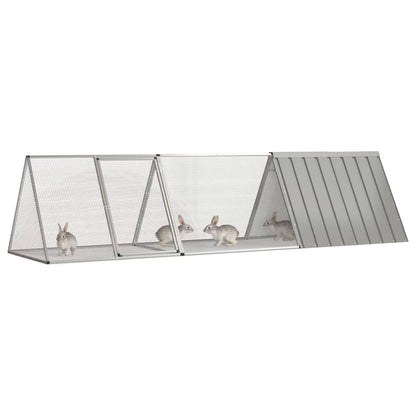 Gaiola p/ coelhos 302,5x80,5x71 cm aço galvanizado cinzento