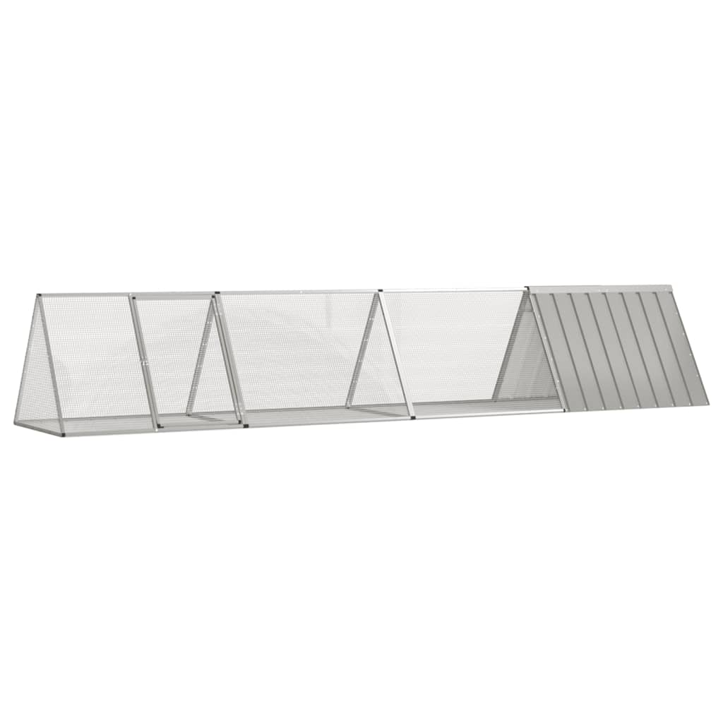 Gaiola p/ coelhos 403,5x80,5x71 cm aço galvanizado cinzento