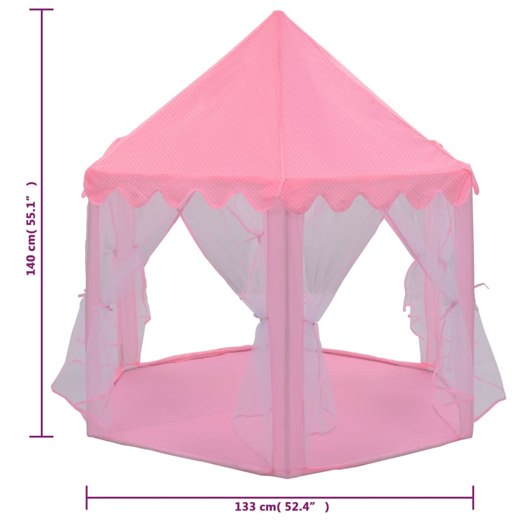 Tenda de brincar princesas c/ 250 bolas 133x140 cm rosa