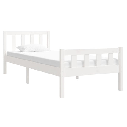 Estrutura cama pequena solteiro 75x190 cm madeira maciça branco