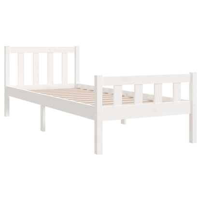 Estrutura cama pequena solteiro 75x190 cm madeira maciça branco