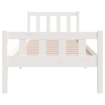 Estrutura cama pequena solteiro 75x190 cm madeira maciça branco