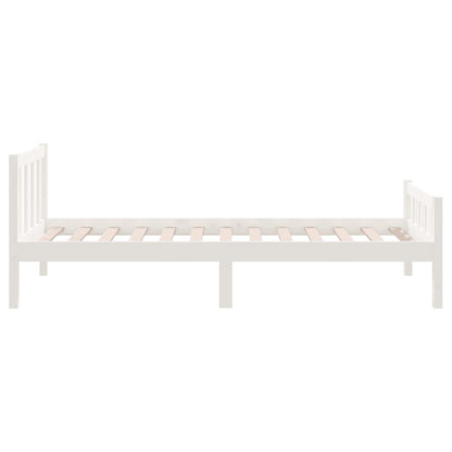 Estrutura cama pequena solteiro 75x190 cm madeira maciça branco