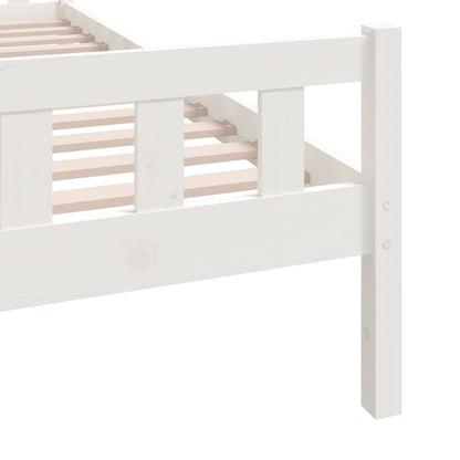 Estrutura cama pequena solteiro 75x190 cm madeira maciça branco