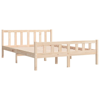 Estrutura de cama casal 135x190 cm madeira maciça