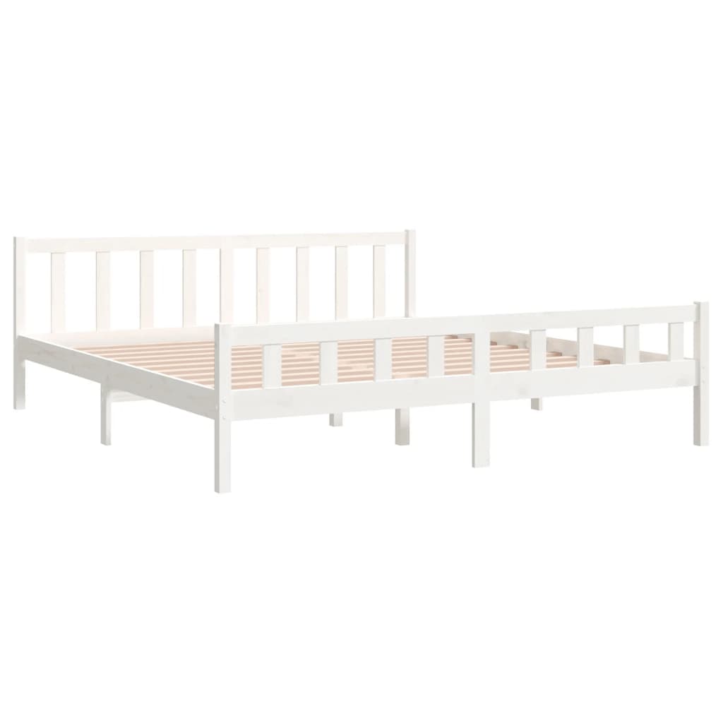 Estrutura de cama 160x200 cm madeira maciça branco