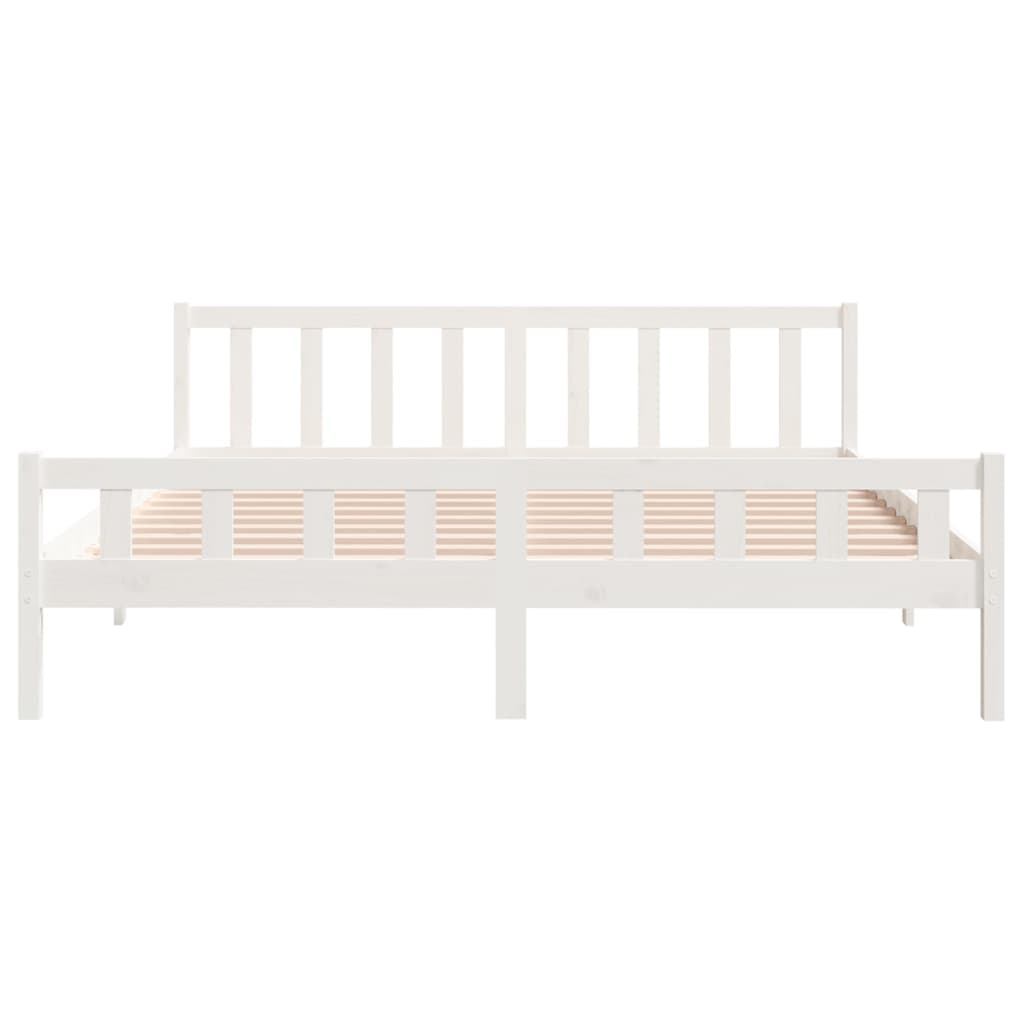 Estrutura de cama 160x200 cm madeira maciça branco