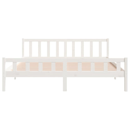 Estrutura de cama 160x200 cm madeira maciça branco