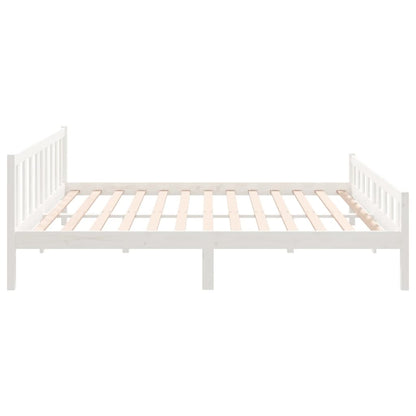 Estrutura de cama 160x200 cm madeira maciça branco