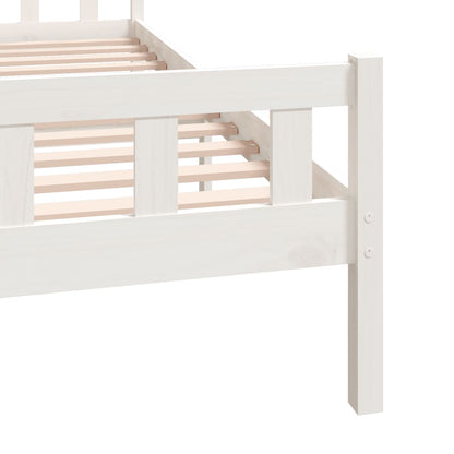 Estrutura de cama 160x200 cm madeira maciça branco