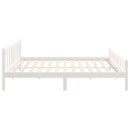 Estrutura de cama super king 180x200 cm madeira maciça branco