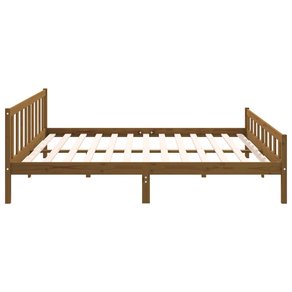 Estrutura de cama super king 180x200 cm madeira castanho-mel