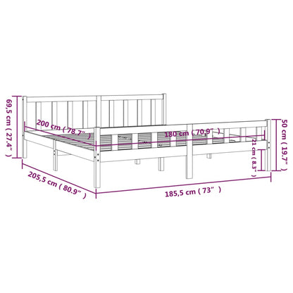 Estrutura de cama super king 180x200 cm madeira castanho-mel