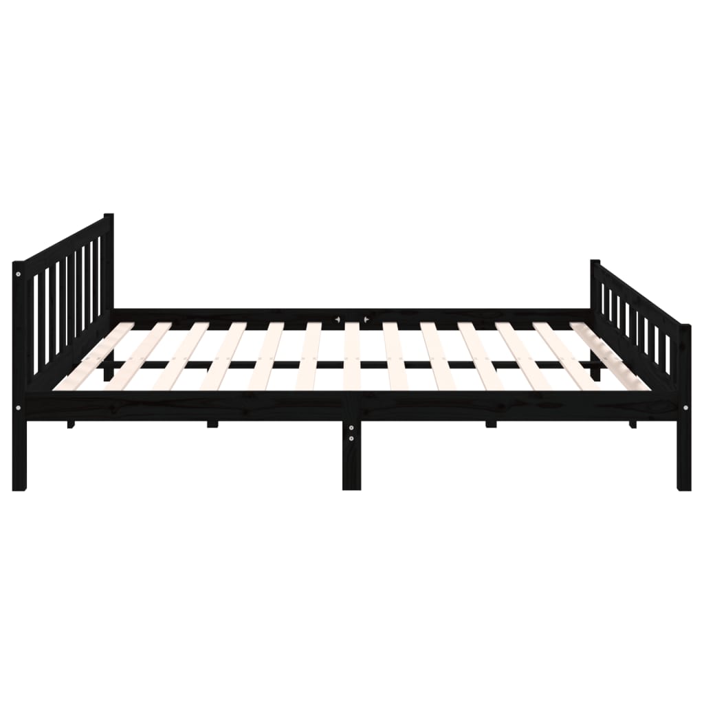 Estrutura de cama super king 180x200 cm madeira maciça preto