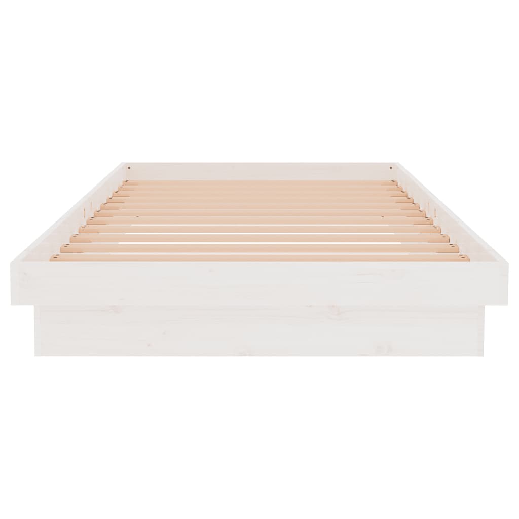 Estrutura de cama 100x200 cm madeira maciça branco