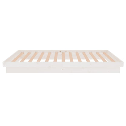 Estrutura de cama 100x200 cm madeira maciça branco