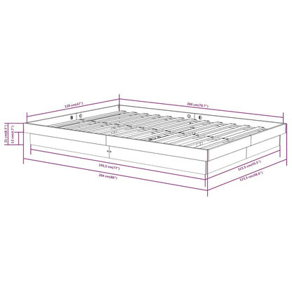 Estrutura de cama 120x200 cm madeira maciça branco