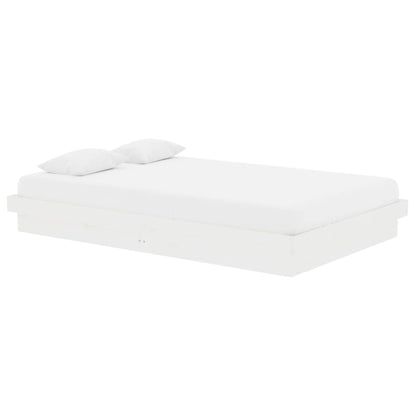 Estrutura cama pequena casal UK 120x190 cm pinho maciço branco