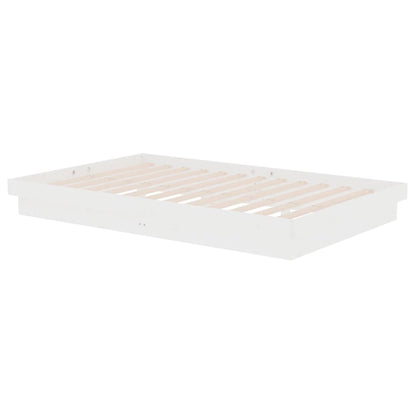 Estrutura cama pequena casal UK 120x190 cm pinho maciço branco