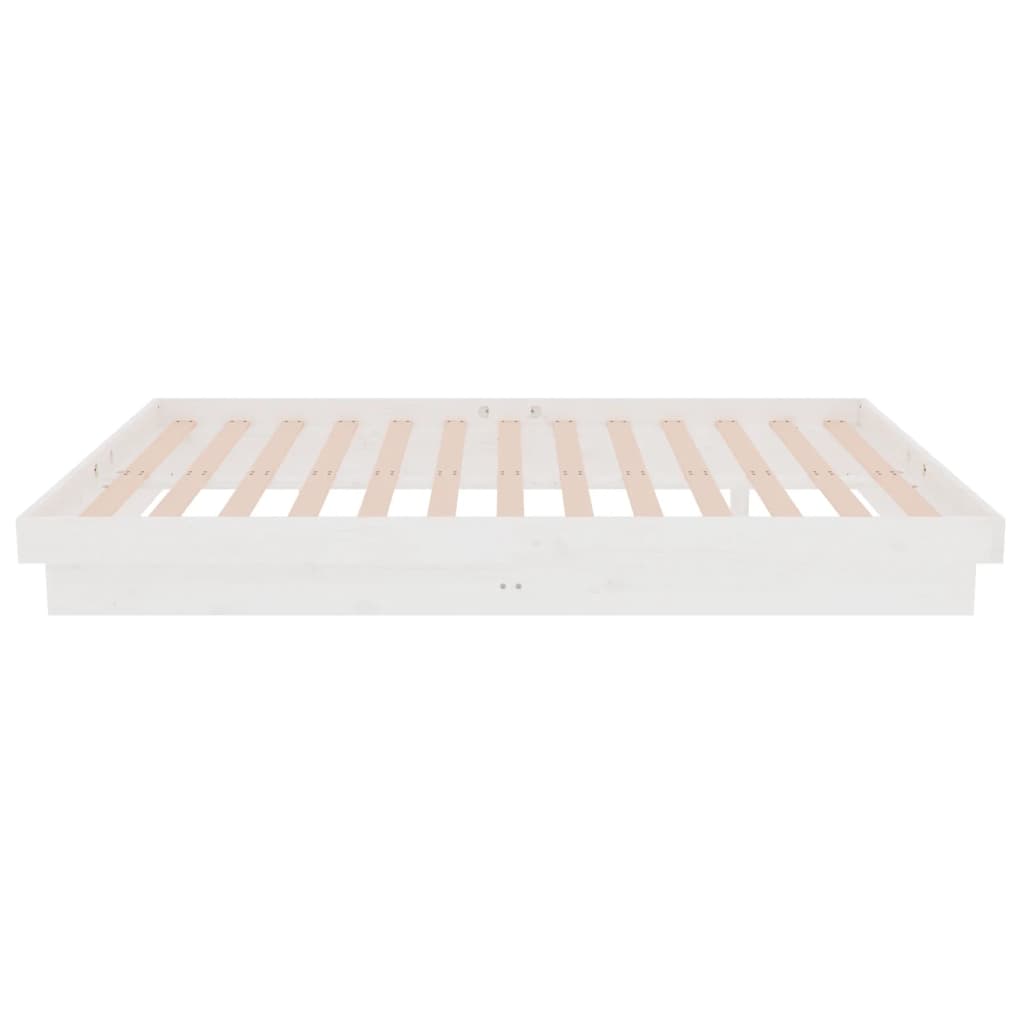 Estrutura cama pequena casal UK 120x190 cm pinho maciço branco