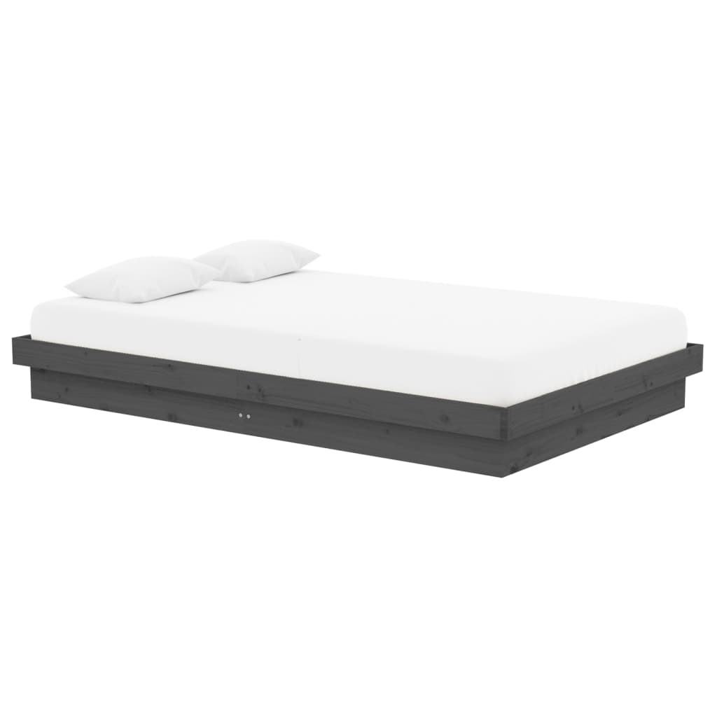 Estrutura cama pequena casal UK 120x190 cm pinho maciço cinza