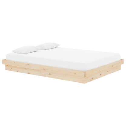 Estrutura de cama casal 135x190 cm madeira maciça