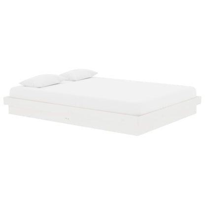 Estrutura de cama casal 135x190 cm madeira maciça branco