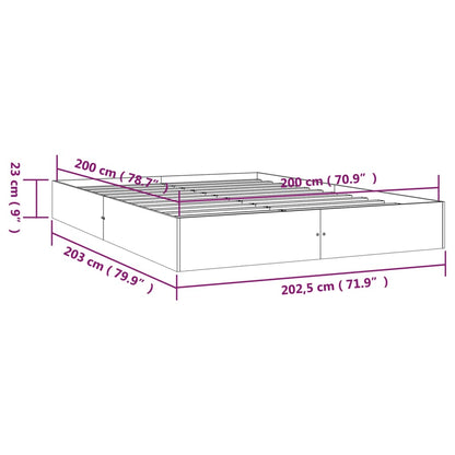 Estrutura de cama 200x200 cm madeira maciça