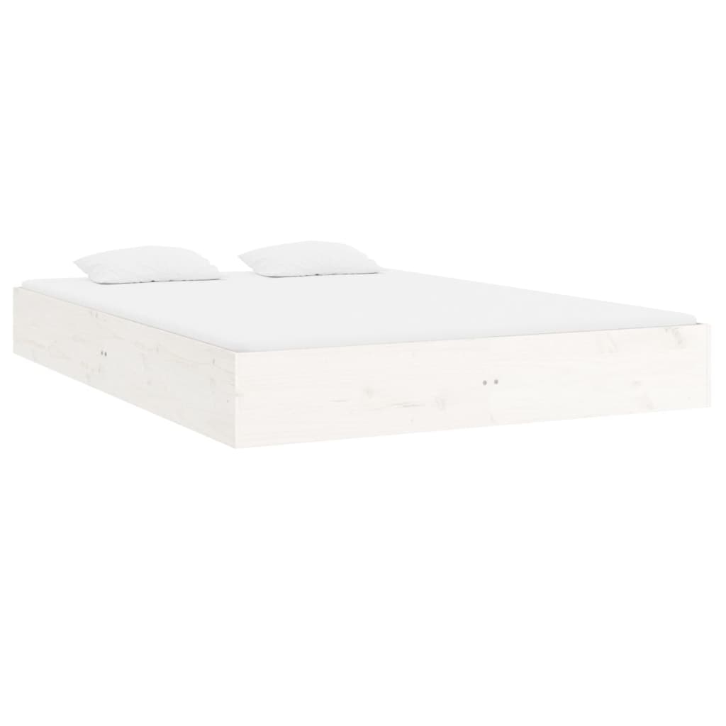 Estrutura de cama super king 180x200 cm madeira maciça branco