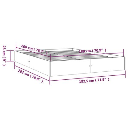 Estrutura de cama super king 180x200 cm madeira maciça branco