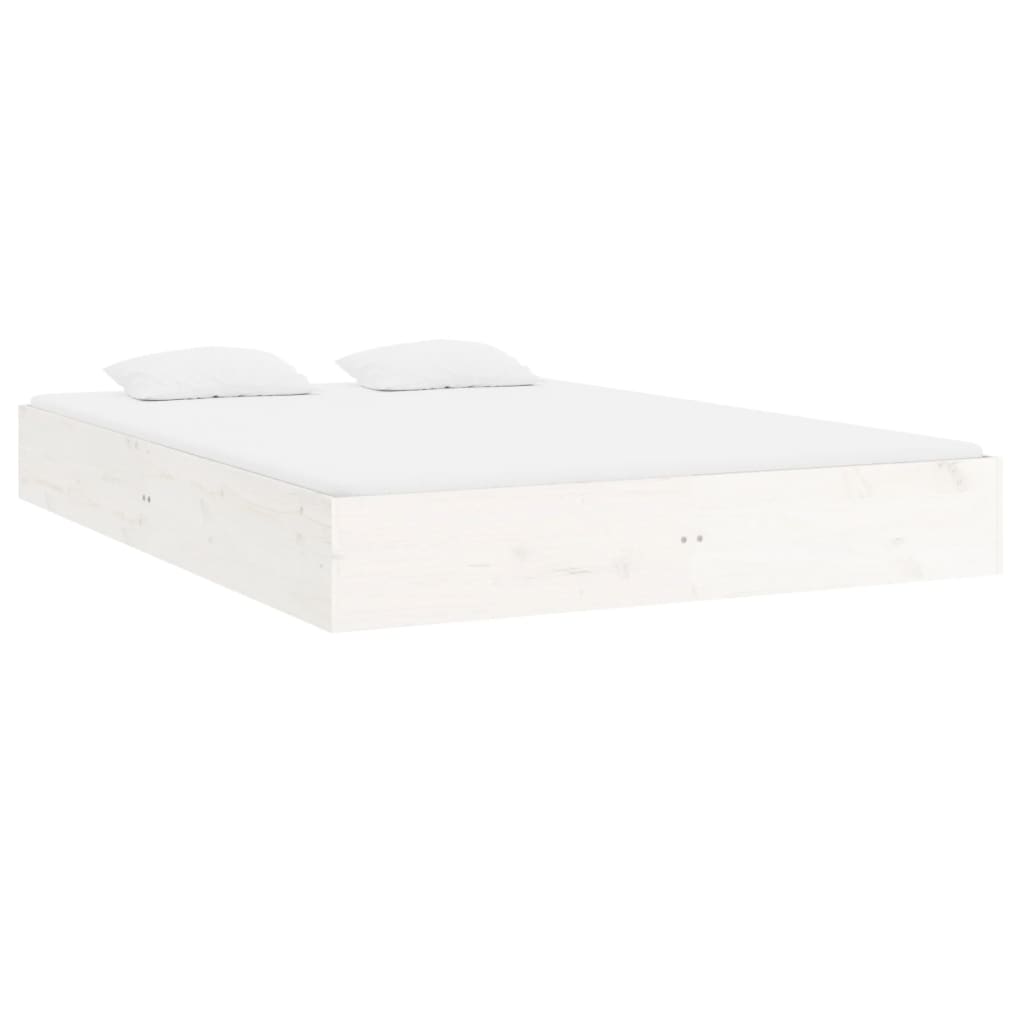 Estrutura de cama 160x200 cm madeira maciça branco