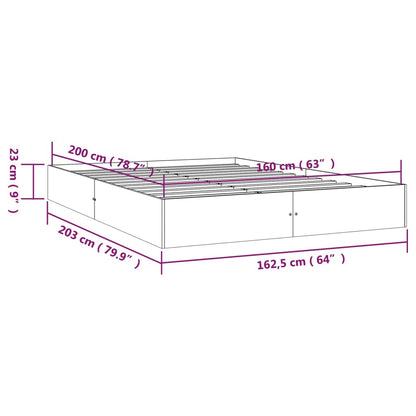 Estrutura de cama 160x200 cm madeira maciça branco