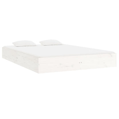 Estrutura de cama king 150x200 cm madeira maciça branco