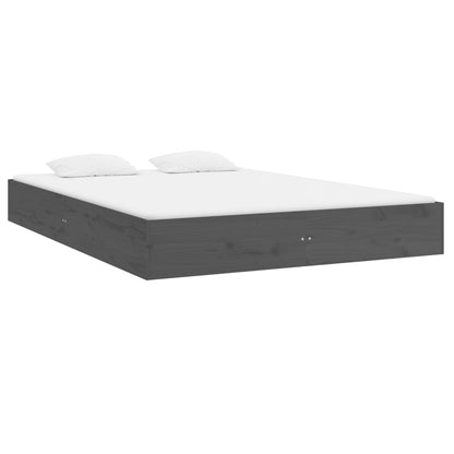 Estrutura de cama king 150x200 cm madeira maciça cinza