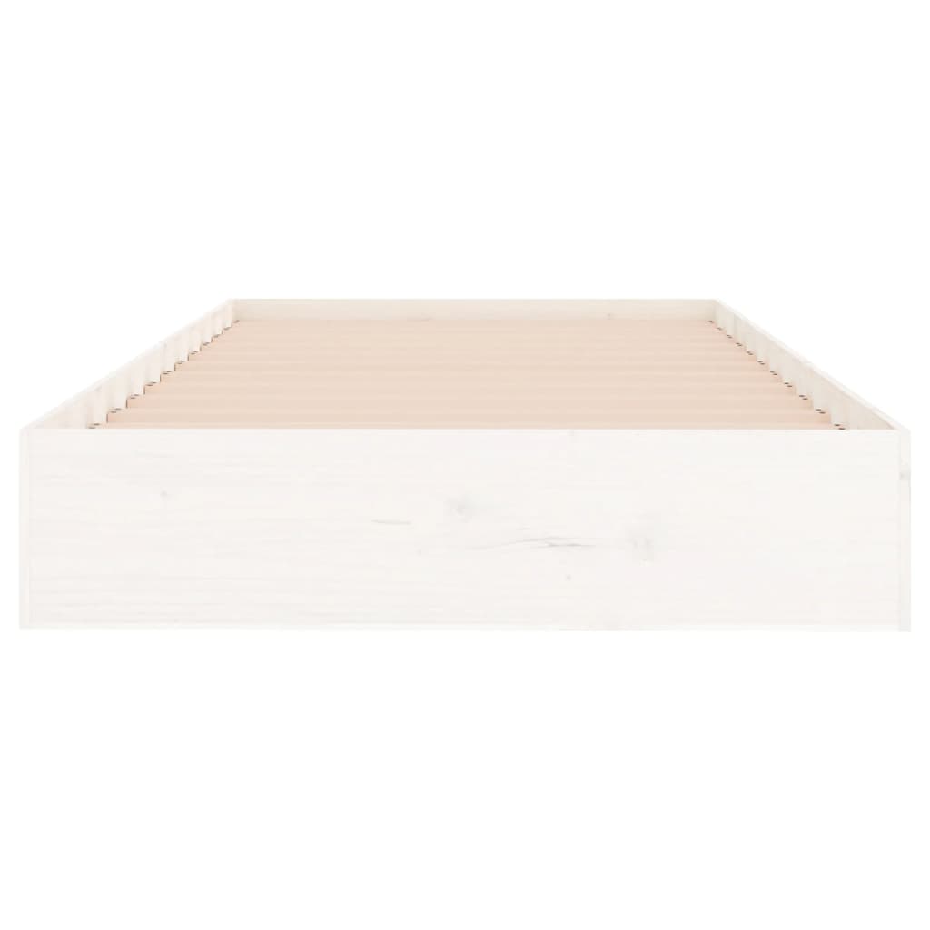 Estrutura de cama 90x200 cm madeira maciça branco