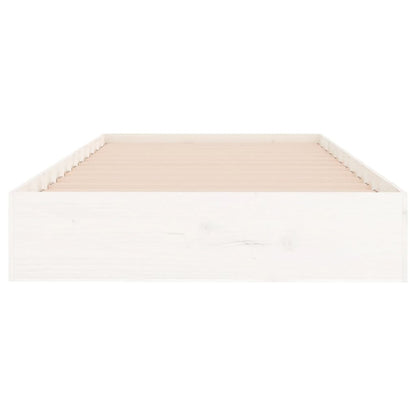 Estrutura de cama 90x200 cm madeira maciça branco