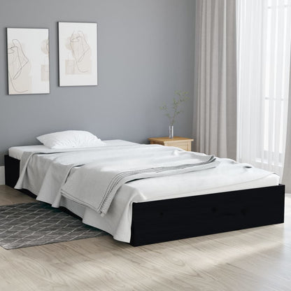 Estrutura de cama 90x200 cm madeira maciça preto