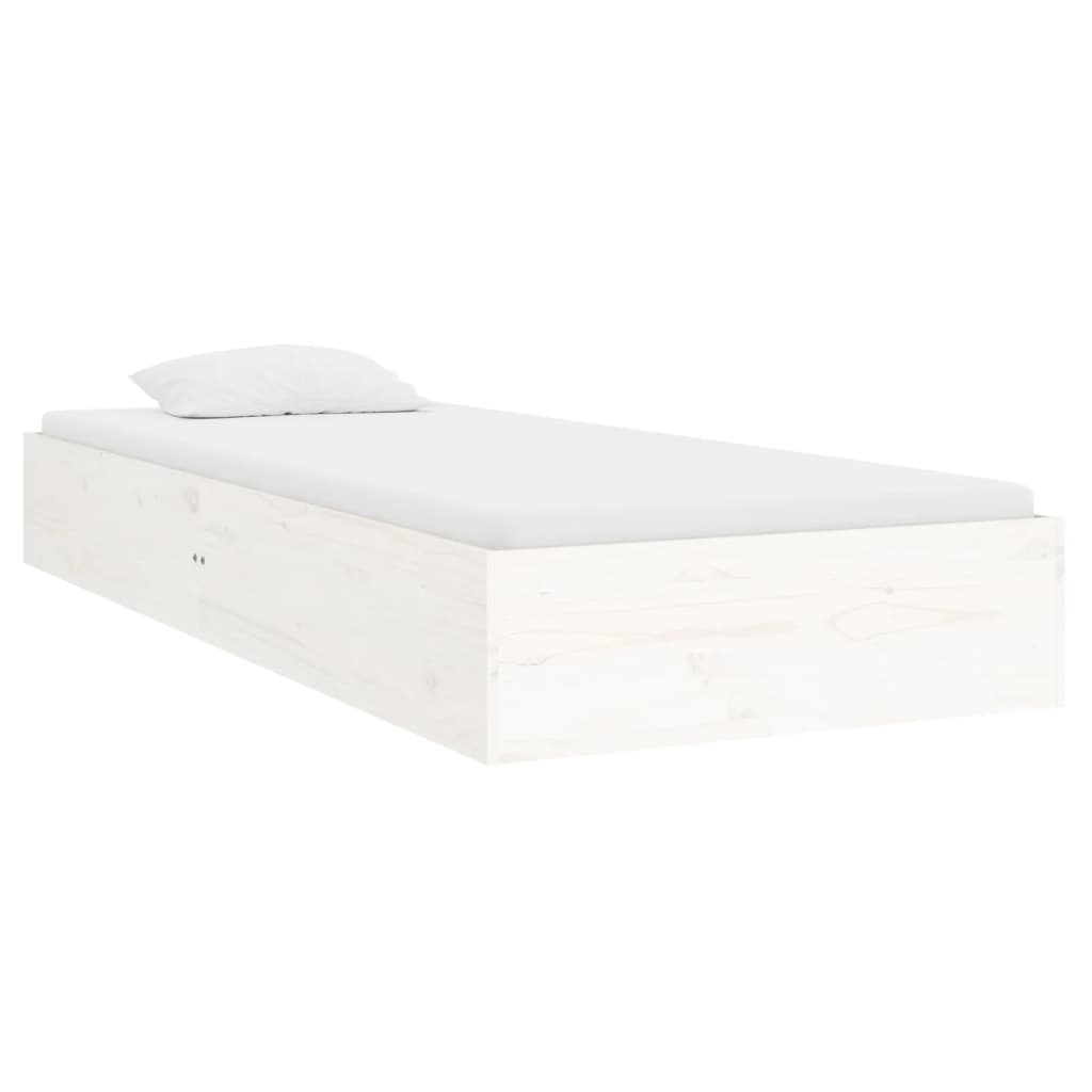 Estrutura cama pequena solteiro 75x190 cm madeira maciça branco