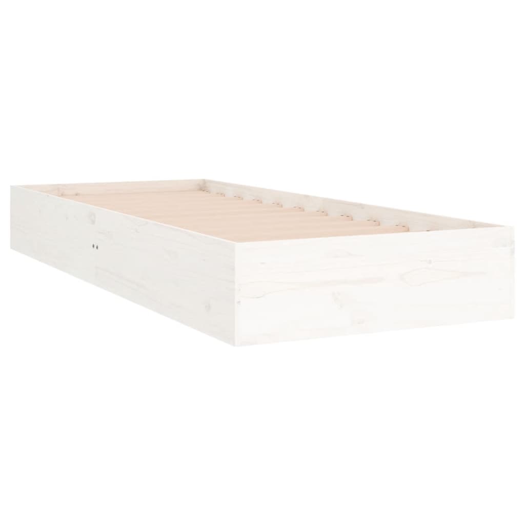 Estrutura cama pequena solteiro 75x190 cm madeira maciça branco