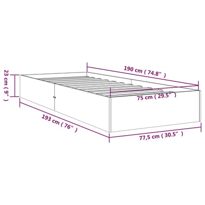 Estrutura cama pequena solteiro 75x190 cm madeira maciça branco