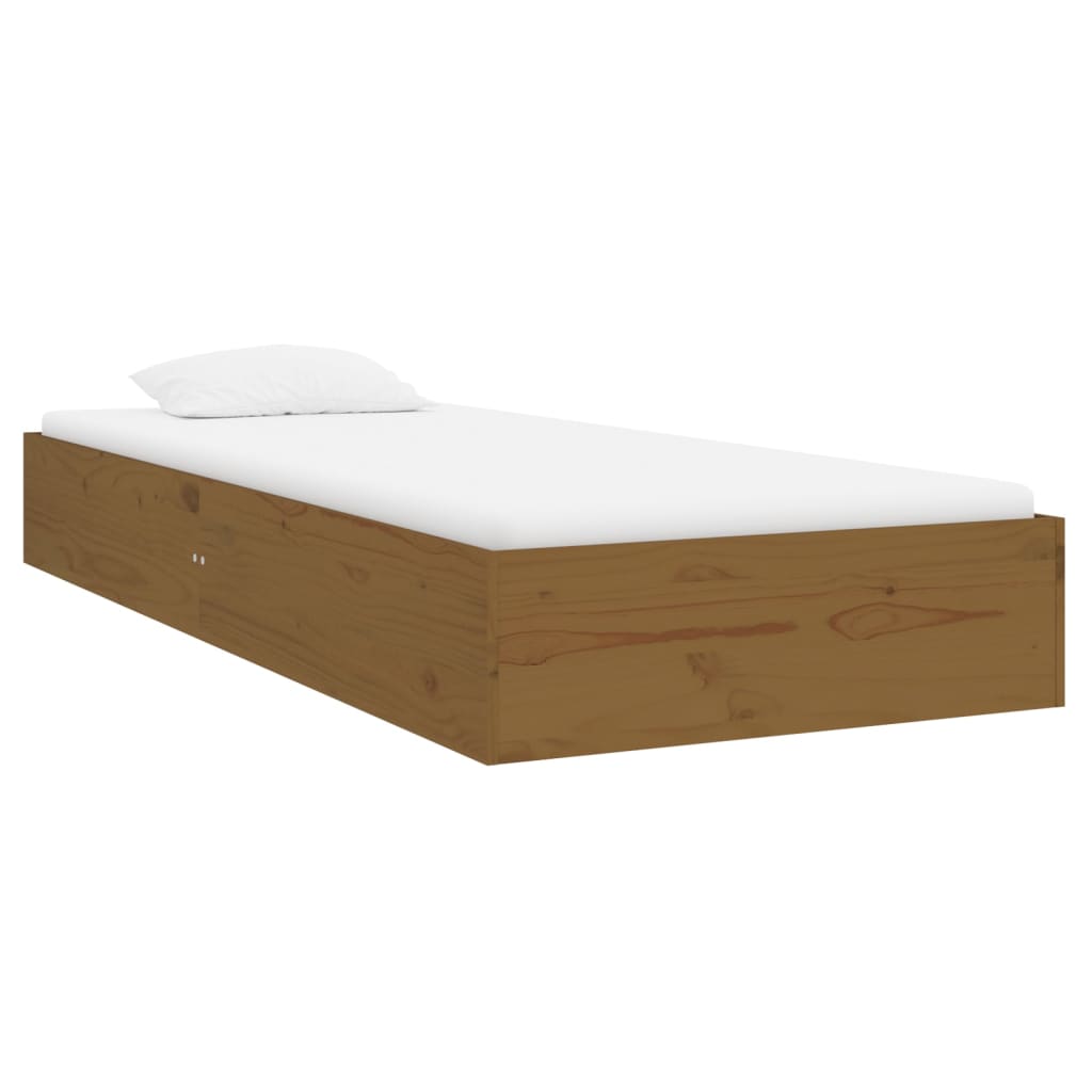 Estrutura cama pequena solteiro 75x190 cm madeira castanho mel