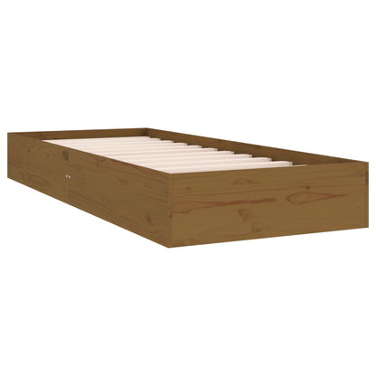 Estrutura cama pequena solteiro 75x190 cm madeira castanho mel