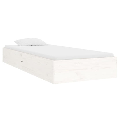 Estrutura de cama solteiro 90x190 cm madeira maciça branco