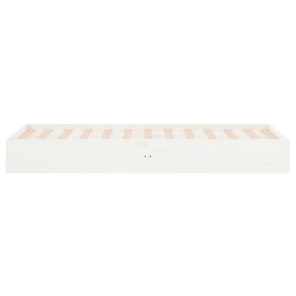 Estrutura de cama solteiro 90x190 cm madeira maciça branco