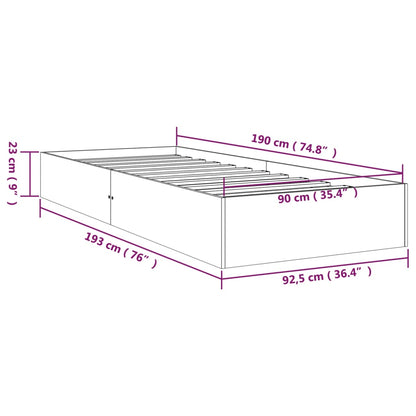 Estrutura de cama solteiro 90x190 cm madeira maciça branco