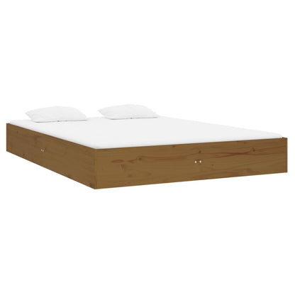 Estrutura cama pequena de casal 120x190 cm madeira castanho-mel